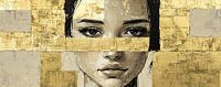 Vrouwengezicht | Gilded Gaze van De Mooiste Kunst thumbnail