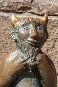 Sculpture du diable devant l'église Sainte-Marie, vieille ville, Lübeck