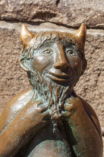 Teufelsskulptur vor der Marienkirche, Altstadt, Lübeck