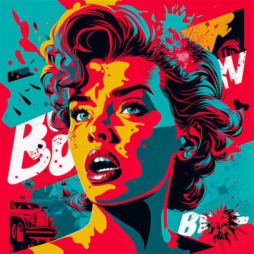 Le choc - Portrait pop art d'une femme