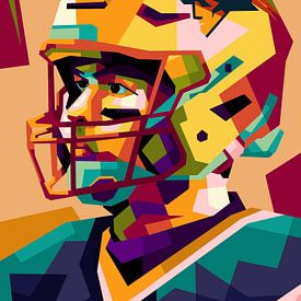 Amerikaans voetbal in een fantastische popartstijl van miru arts