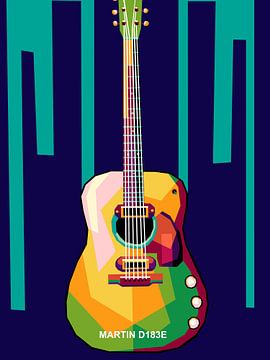 Guitare serise Martin dans le pop art incroyable sur miru arts