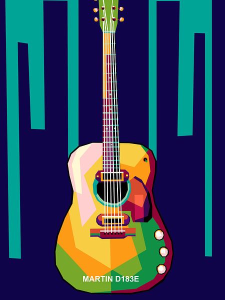 Gitarrenserie Martin in der erstaunlichen Pop-Art von miru arts