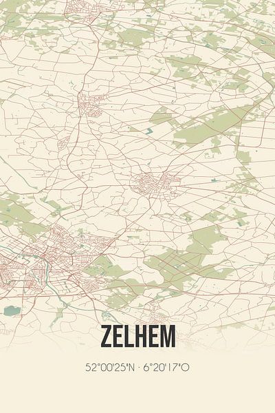 Carte ancienne de Zelhem (Gueldre) par Affiches de lieux