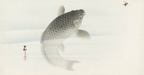 Karper en vlieg, Ohara Koson