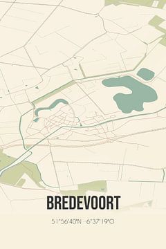 Vintage landkaart van Bredevoort (Gelderland) van MijnStadsPoster