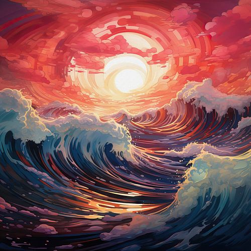 Abstract colours and shapes art