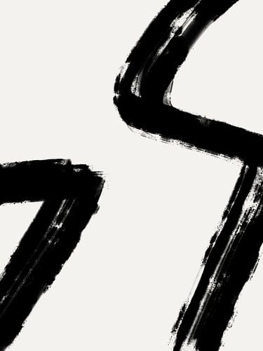 Minimalistische und abstrakte Kunstwerke mit großen Pinselstrichen