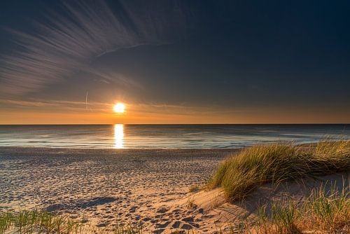 Strand duinen Paal 15 Texel helmgras prachtige zonsondergang