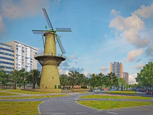 Windmill De Noord reconstructed at Noordplein, Rotterdam