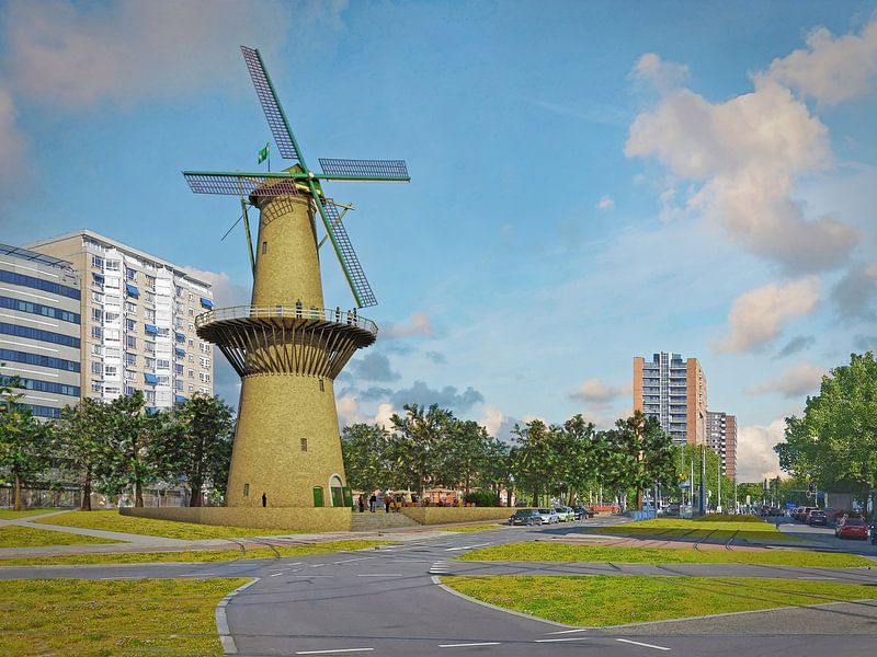 Mühle De Noord am Oostplein, Rotterdam von Frans Blok