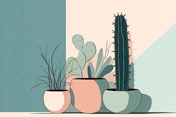Plantes d'intérieur en pastel