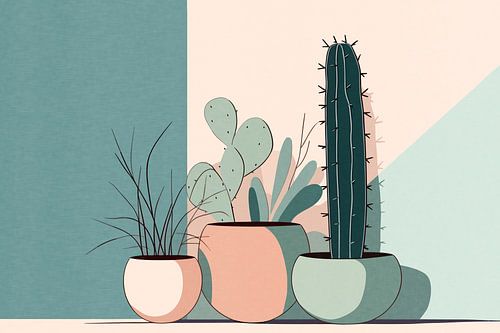 Houseplants in Pastel