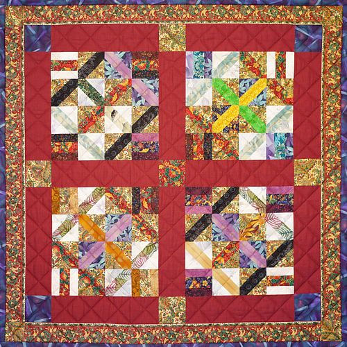 Quilt kwartet met kleur en thema vier.