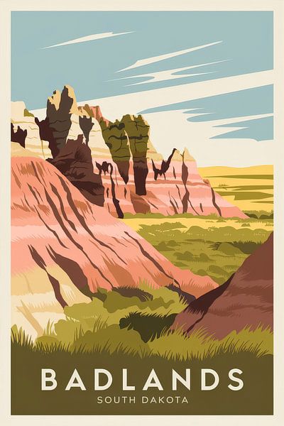 Badlands, South Dakota by Poster Art Shop