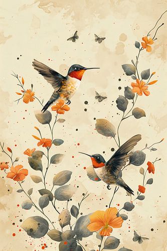 Kolibries in de tuin