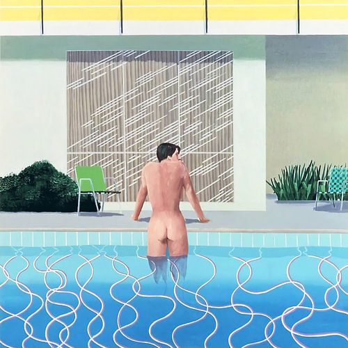 L'homme et la piscine – Une étude sur le calme et le reflet