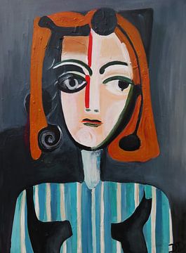 Abstract portrait van Francoise - Pablo Picasso van Danielle Ducheine
