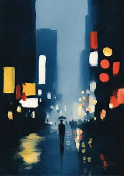 Lichtspiel im nächtlichen Regen von Niklas Maximilian