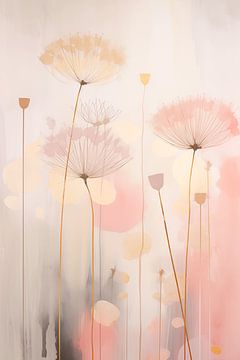 Japandi, Dandelion in Pastel by Caroline Guerain