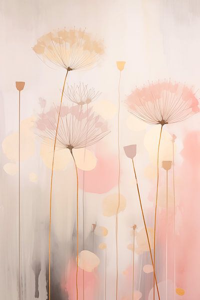 Japandi, Dandelion in Pastel by Caroline Guerain