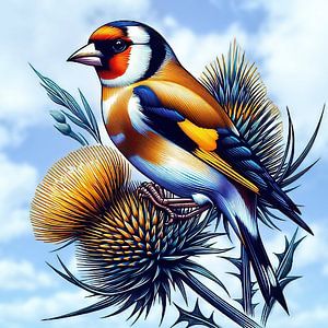 Goldfinch on a thistle