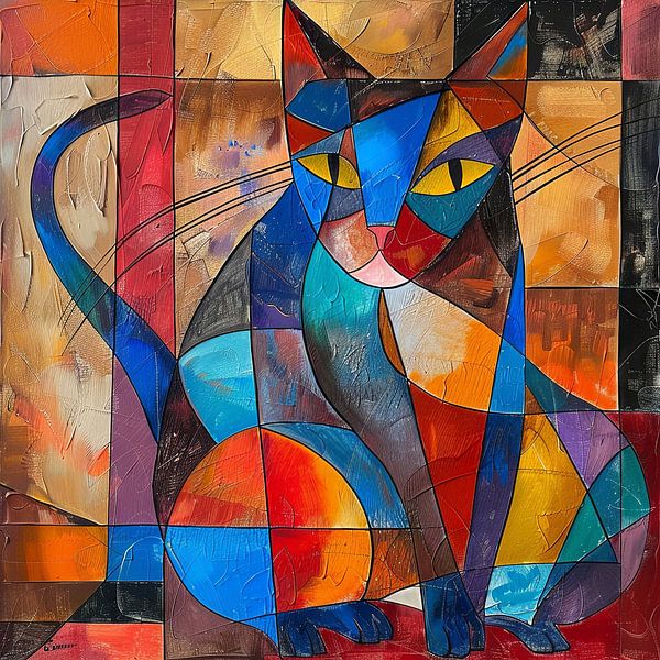 Cubist cat by Poster Art Shop