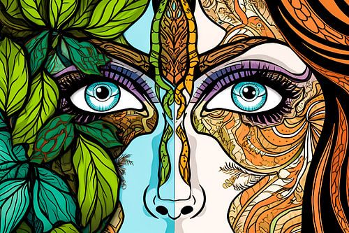 Symbolic faces and nature details