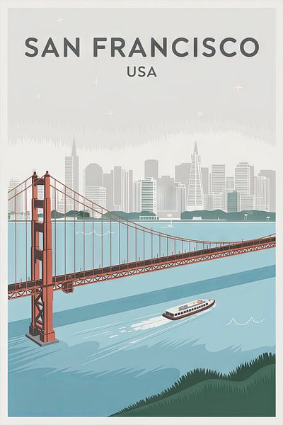 San Francisco, États-Unis. par Poster Art Shop