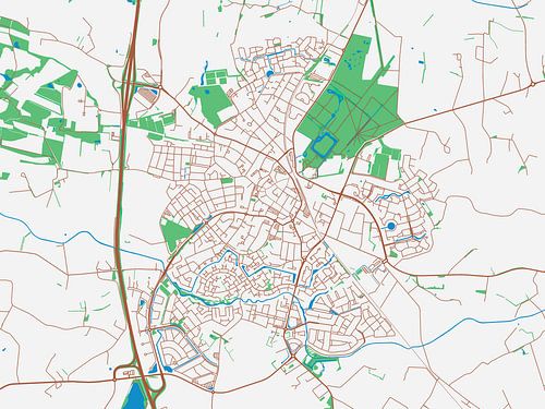 Kaart van Barneveld in de stijl Urban Ivory