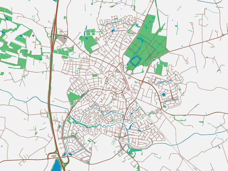 Map of Barneveld in the style Urban Ivory by De Kaartenwinkel