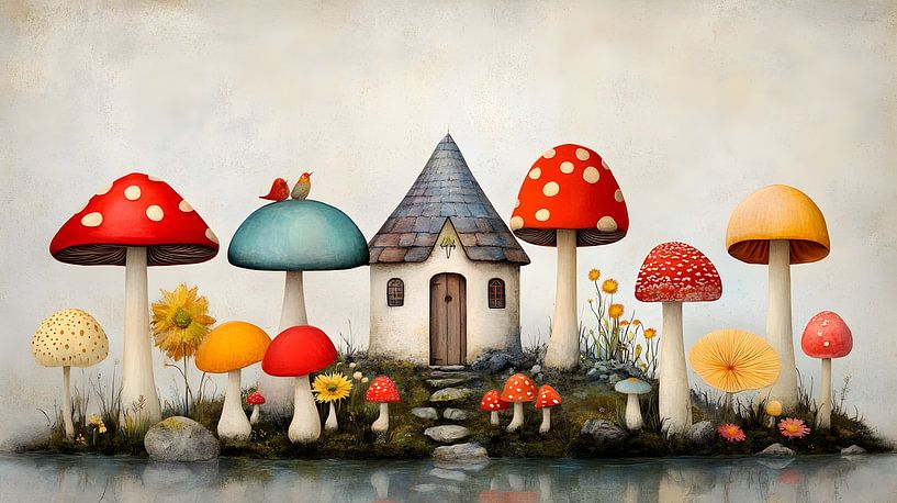 The house between the mushrooms by Heike Hultsch