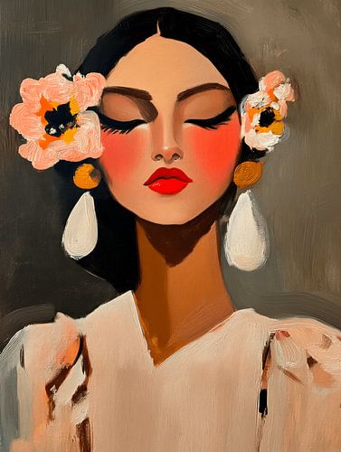 Her Gentle Fire, modern portrait by Carla Van Iersel