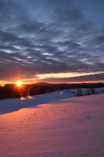 A sunrise on a cold morning