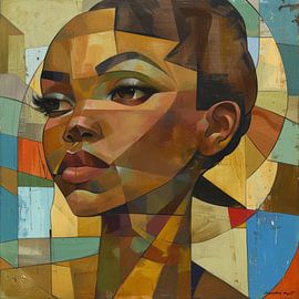 Cubist portrait of a woman by Poster Art Shop