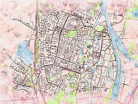 Map of Nieuwegein with the style 'Soothing Spring' by Maporia