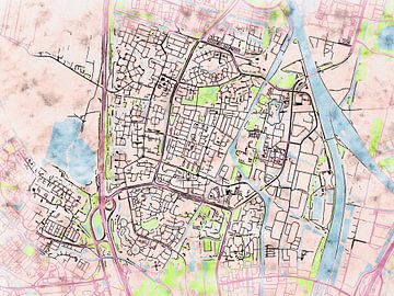 Kaart van Nieuwegein in de stijl 'Soothing Spring' van Maporia