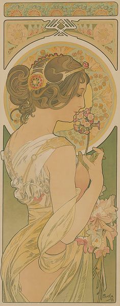 La Primevere, Alphonse Mucha by Masterful Masters