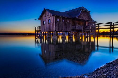 Coucher de soleil sur le lac Ammersee sur Hans-Bernd Lichtblau