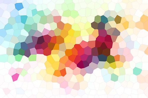 Modern, Abstract Digitaal Kunstwerk Pixels Ruitjes