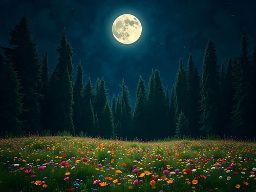 Maanverlichte weidedroom