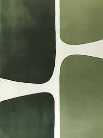 Grüne, minimalistische, abstrakte Formen