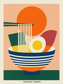 Nagano Ramen | Japanese food poster for the kitchen by Frank Daske | Foto & Design