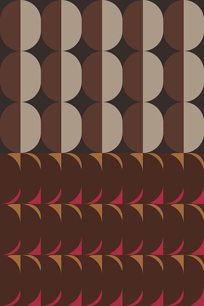 Retro kunst uit de jaren 70. Abstract geometrisch patroon nr. 2_5 van Dina Dankers