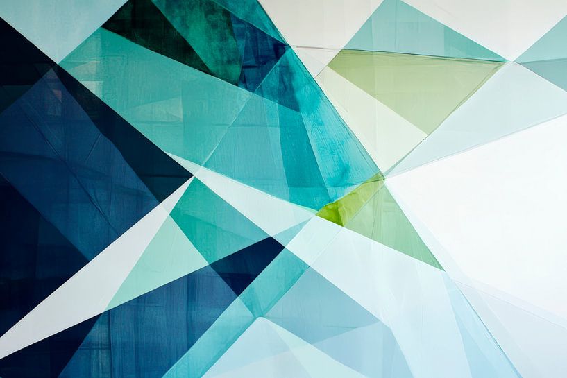 Geometric play of colours in cool tones by Poster Art Shop