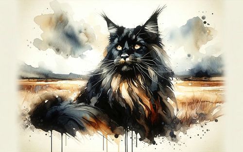 Mystische schwarze Katze in freier Wildbahn von Chromatic Fusion Studio