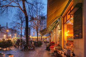 Schaufenster, Weihnachtsbeleuchtung, Abenddämmerung, Ostertorviertel, Viertel, Bremen, Deutschland