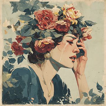 Tears Transforming Into Blooming Roses by Aden Pink Studio