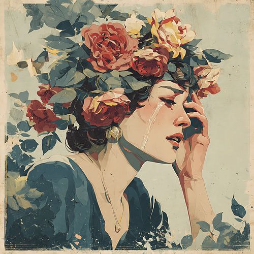 Tranen die veranderen in bloeiende rozen