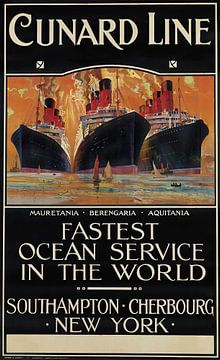 Reclameposter Cunard Line van Peter Balan